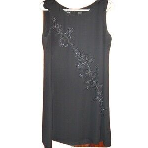 Women's Size 10 Sleeveless Black Party/Cocktail Beaded Dress  Liz Claiborne